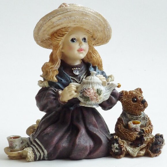Yesterdays Child Vintage BOYDS BEARS Figurine Whitney w/ Wilson Tea Party #3523 - Picture 4 of 13